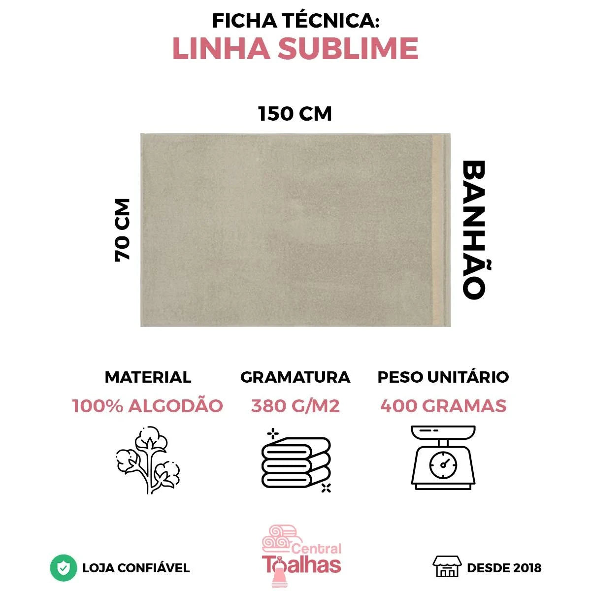Kit 10 Toalhas Banhão Gigante Sublime 70x150cm